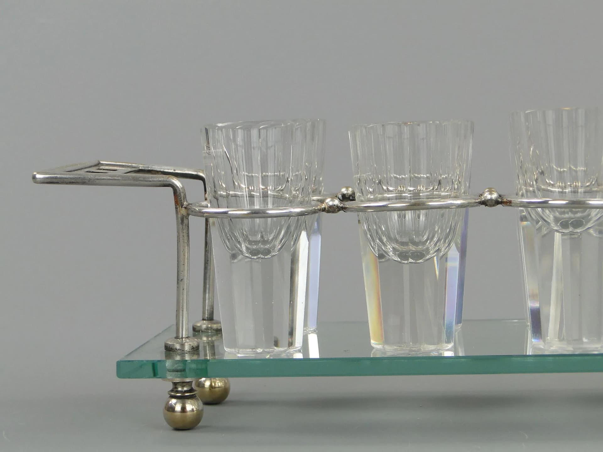 Art Deco liqueur set, transparent crystal, Austria, 1920s - 11564