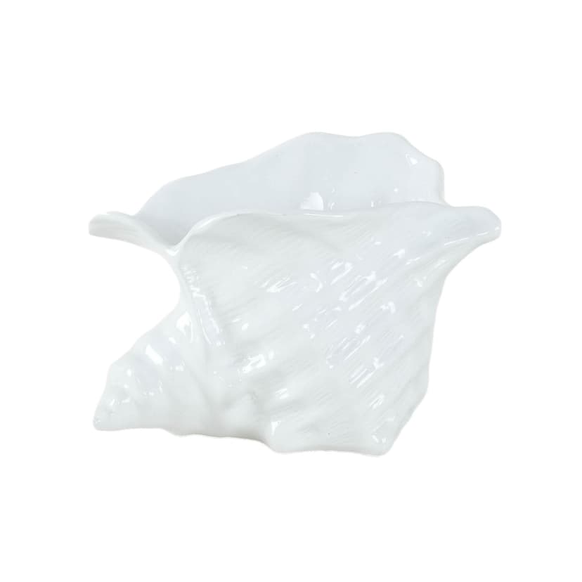 Osłonka na doniczkę muszla, biały, ceramika, Dania, lata 70.