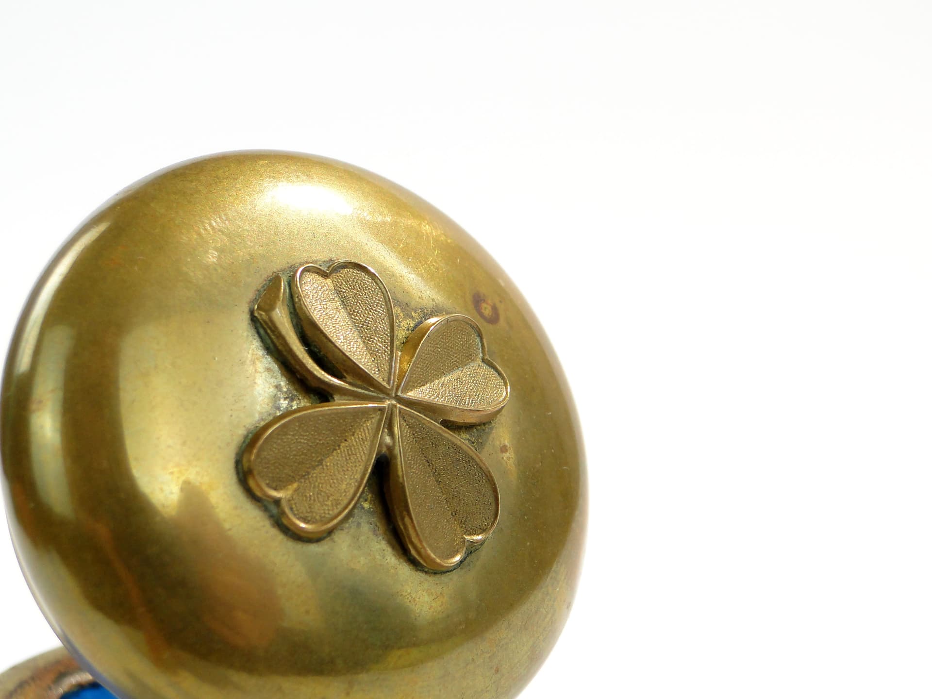 Kałamarz Biedermeier, lazurowy, szkło kryształowe, Austria, XIX wiek - 173840