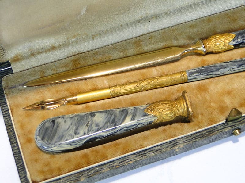 Art Nouveau writing set, multicolor, bakelite, Vienna, Austria, early 20th c. - 173910