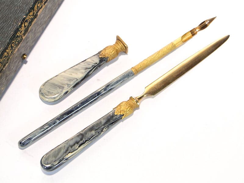 Art Nouveau writing set, multicolor, bakelite, Vienna, Austria, early 20th c. - 173902