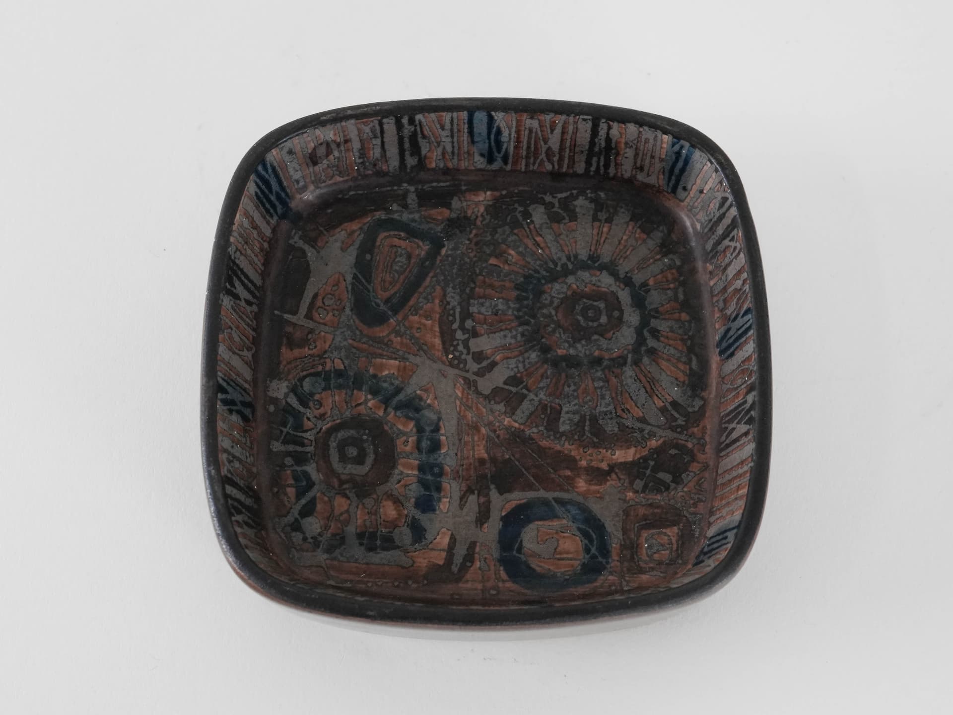 Bowl Baca, dark brown ceramics, by N. Thorsson, Royal Copenhagen, Denmark, 1970s. - 173924