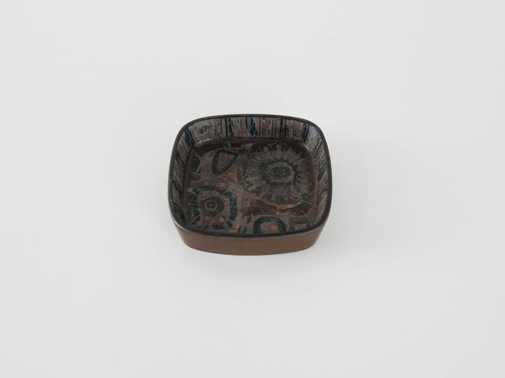 Bowl Baca, dark brown ceramics, by N. Thorsson, Royal Copenhagen, Denmark, 1970s. - 173922