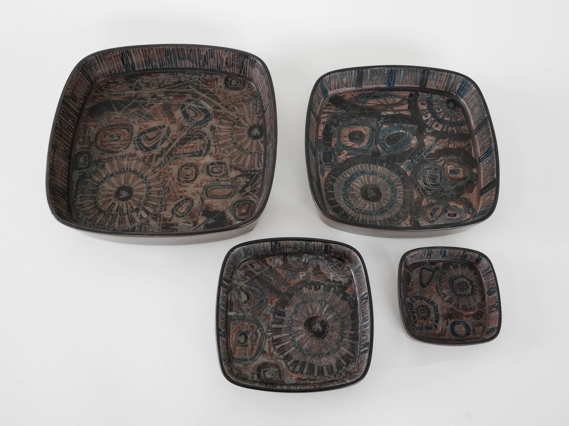 Miska Baca, brązowy, ceramika, proj. N. Thorsson, Royal Copenhagen, Dania, lata 70. - 173934