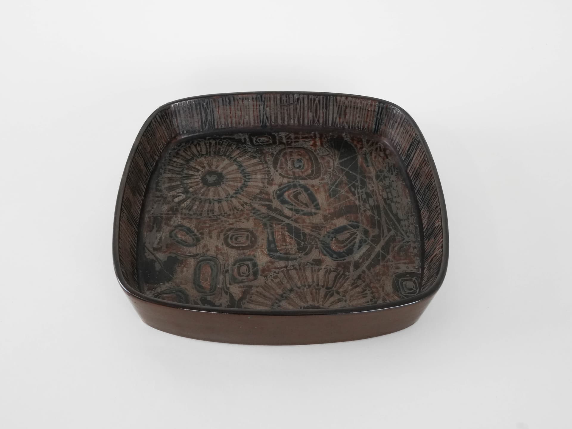 Miska Baca 26,5x26,5 cm, multikolor, ceramika, proj. N. Thorsson, Royal Copenhagen, Dania, lata 70. - 173947