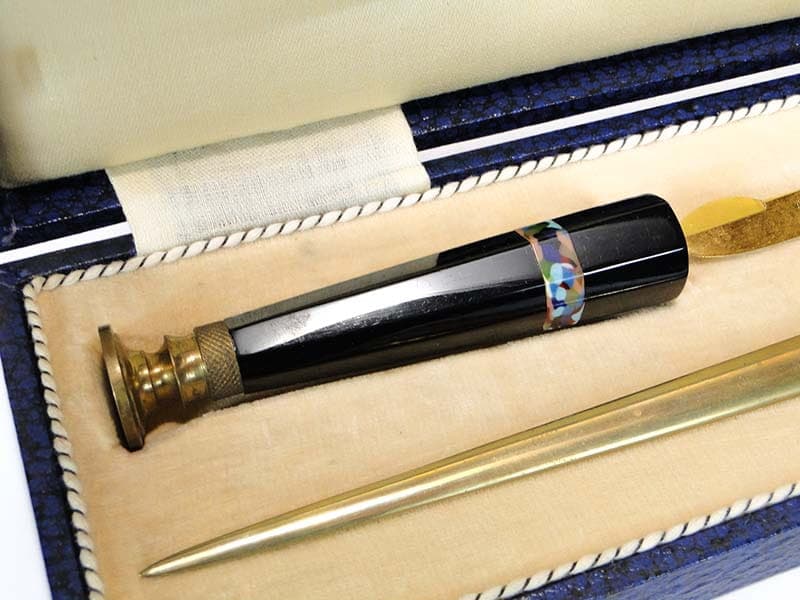 Zestaw przyborów do pisania Art déco, multicolor bakelit, Niemcy, lata 20. - 173955