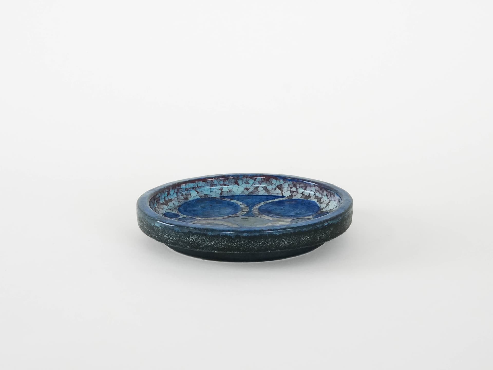 Talerz, kamionka niebieska, proj. M. Starck, Dania, lata 60. - 174002