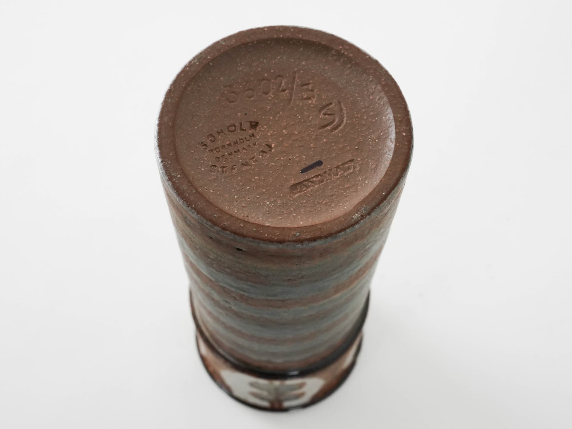 Vase, light brown ceramics, by S. Åage Jensen, Søholm, Denmark, 1960s. - 174011