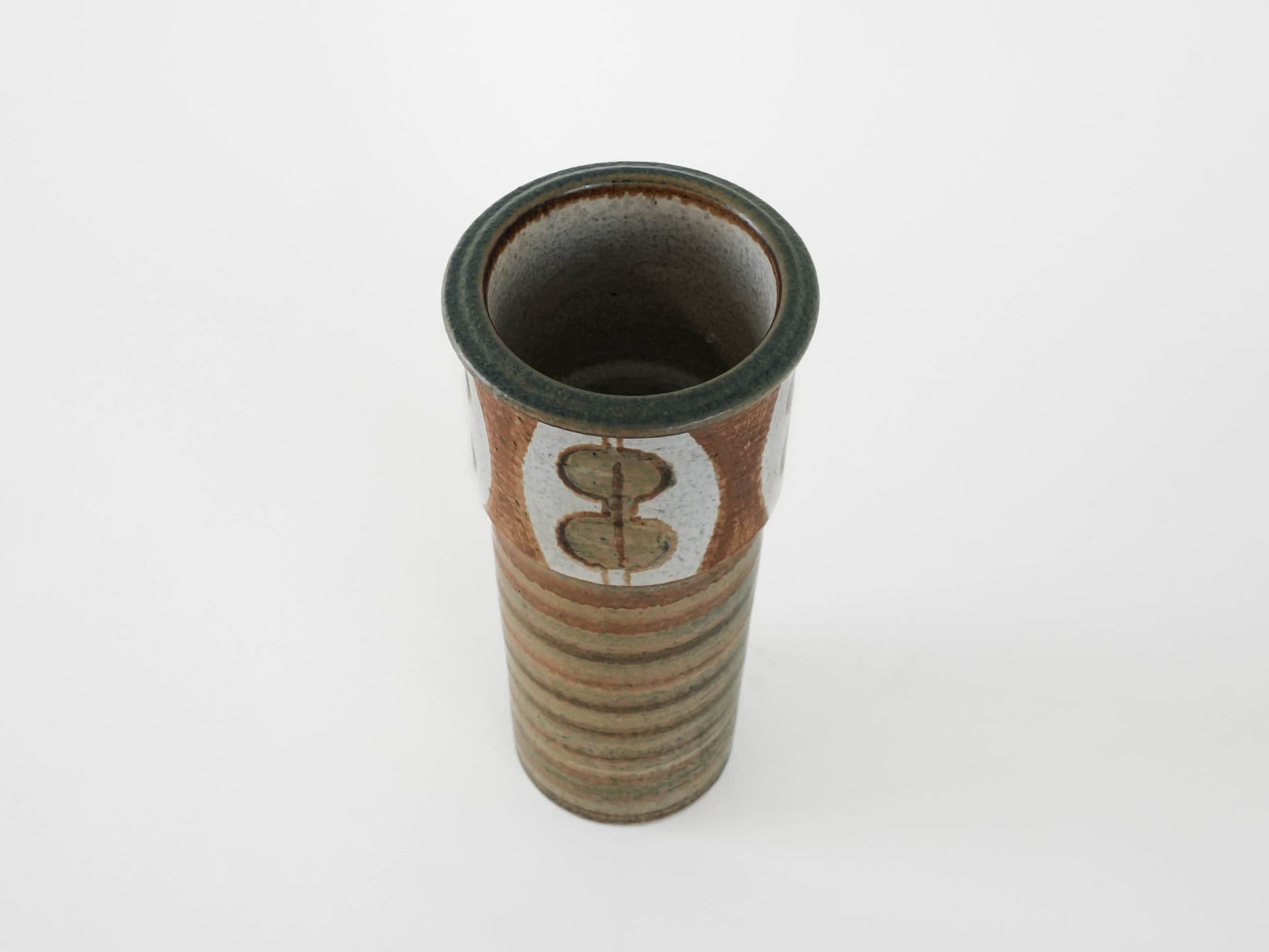 Wazon, ceramika beżowa, proj. S. Aage Jensen, Søholm, Dania, lata 60. - 174015