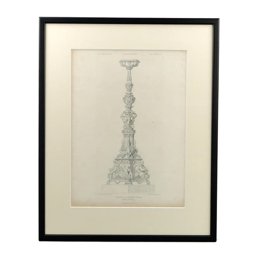 Grafika architektoniczna, czarny, papier, proj. A. Fontana, Niemcy, XIX w.