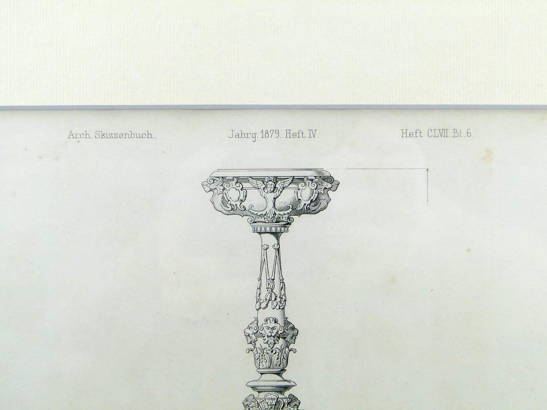 Grafika architektoniczna, czarny, papier, proj. A. Fontana, Niemcy, XIX w. - 11592