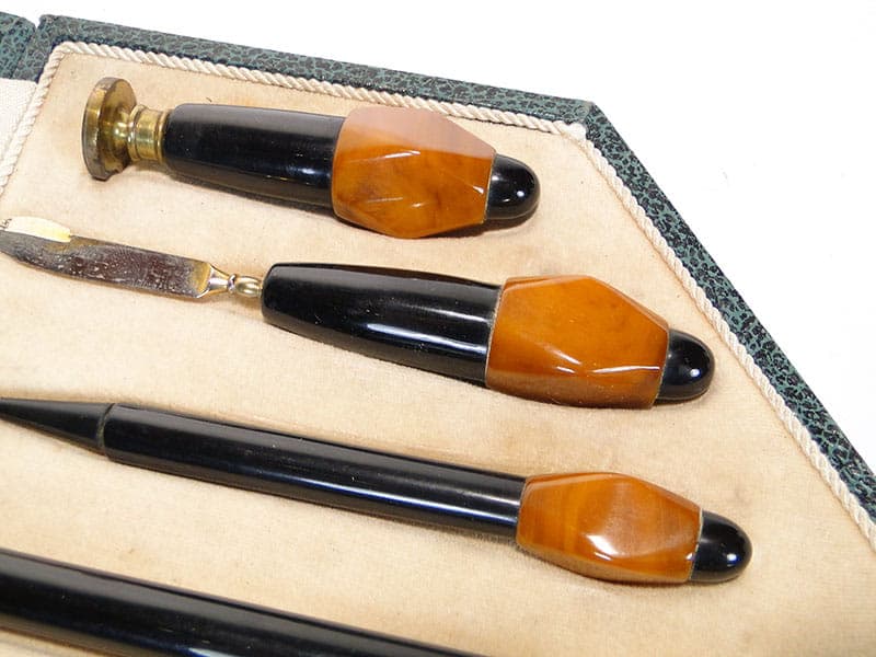 Komplet bakelitowych przyborów piśmienniczych Art Deco 1920 - 174035