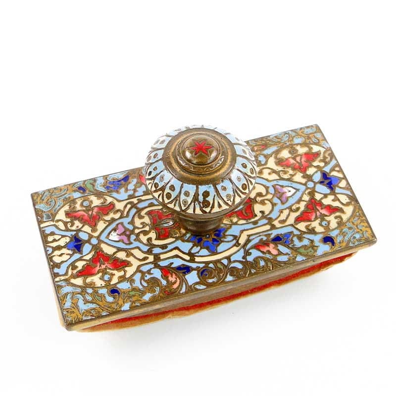 Bibularz z brązu na damskie biurko, emaliowany Francja XIX w - 174054