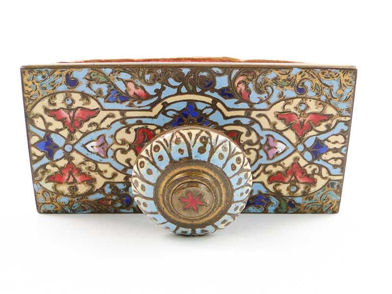 Bibularz z brązu na damskie biurko, emaliowany Francja XIX w - 174051