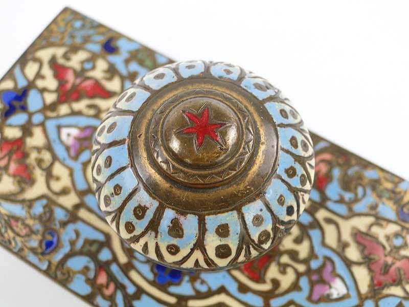 Bibularz z brązu na damskie biurko, emaliowany Francja XIX w - 174052