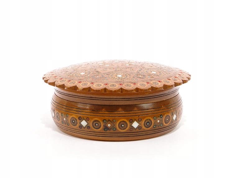 Duże cylindryczne pudełko huculskie z poł. XX w - 174078