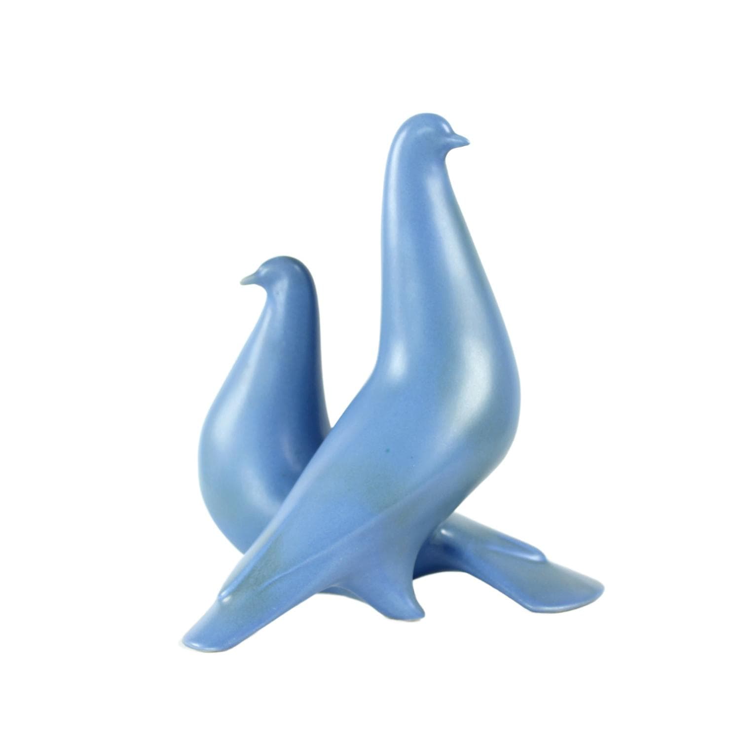 Sculpture, doves, blue, ceramics, Keramia, 1960s