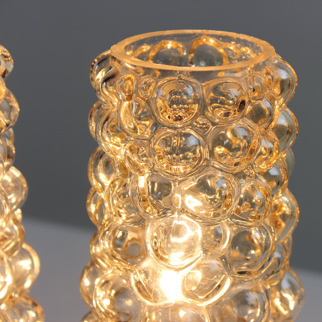 pair of table lamps Space Age, brown, plastic glass, by H. Tynell, Austria, 1960s - 174357