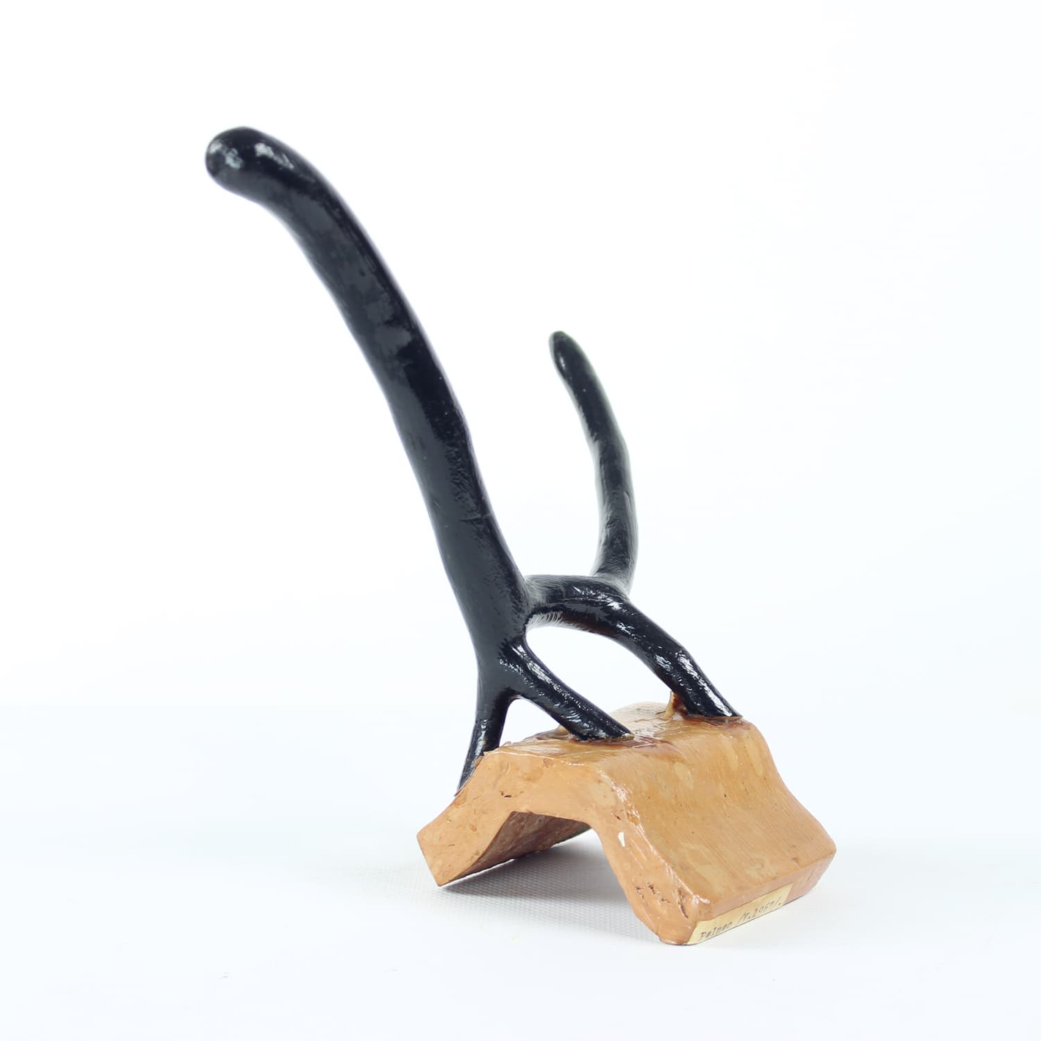 Rzeźba abstrakcyjna zwierzę, ceramika ciemnobrązowa, aut. Pelnec, lata 60. - 174376