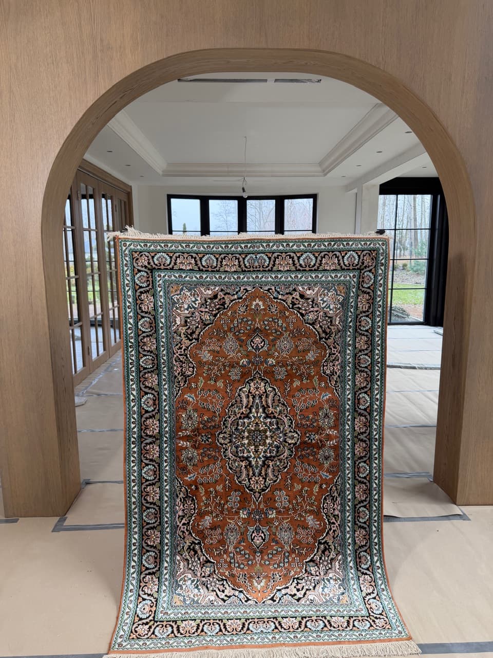 Rug Ghoum/Qom 205x125 cm, natural silk, India - 174449