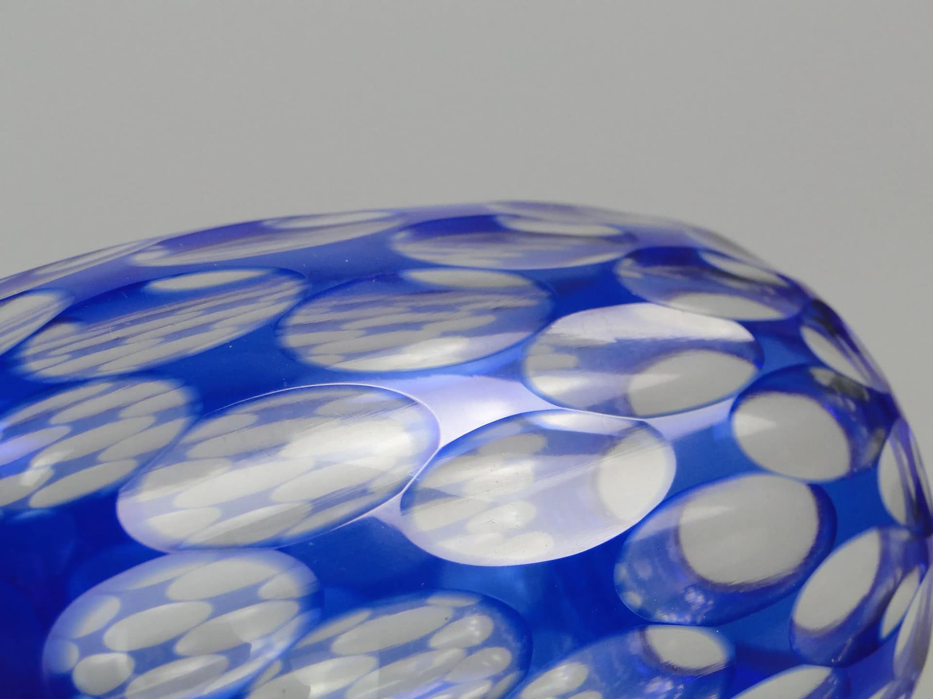 Vase Art Deco, blue glass, Mühlhaus, Germany, 1920s - 11631