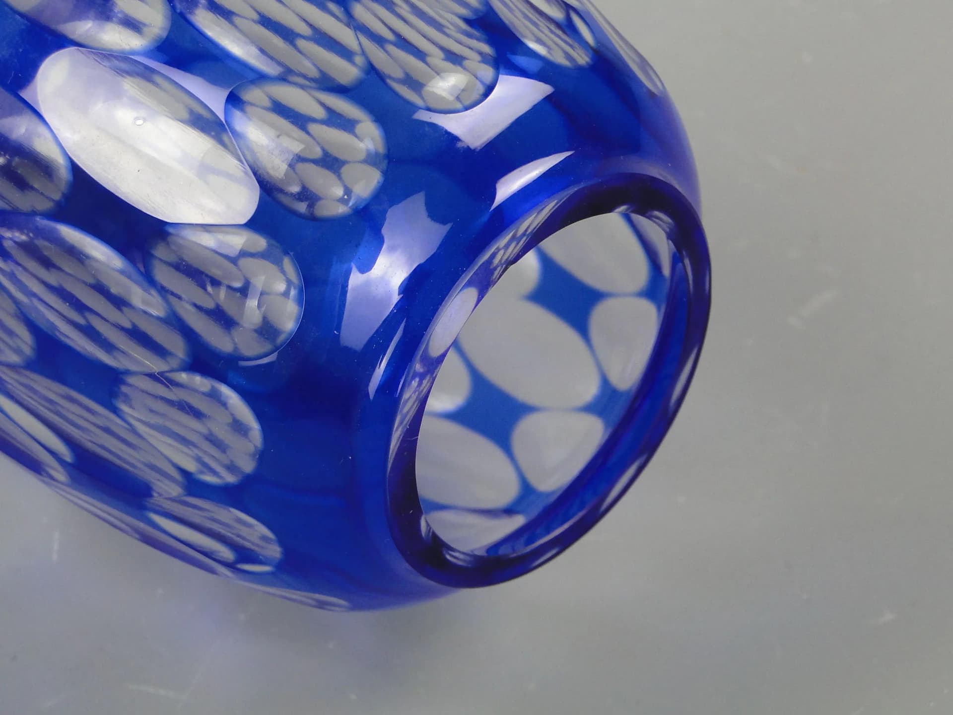 Vase Art Deco, blue glass, Mühlhaus, Germany, 1920s - 11628