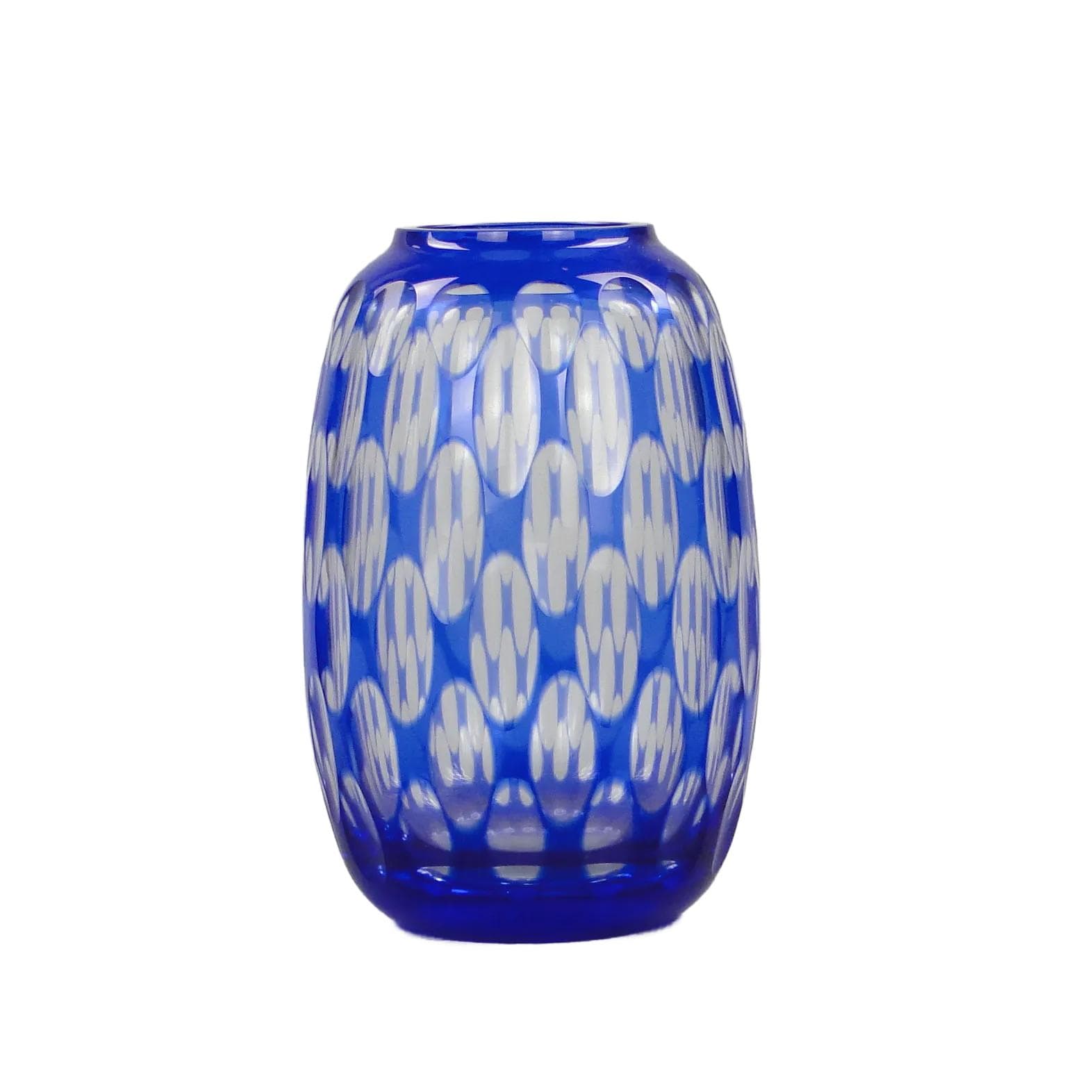 Vase Art Deco, blue glass, Mühlhaus, Germany, 1920s