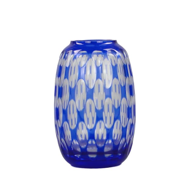 Vase Art Deco, blue glass, Mühlhaus, Germany, 1920s - DIMENSION