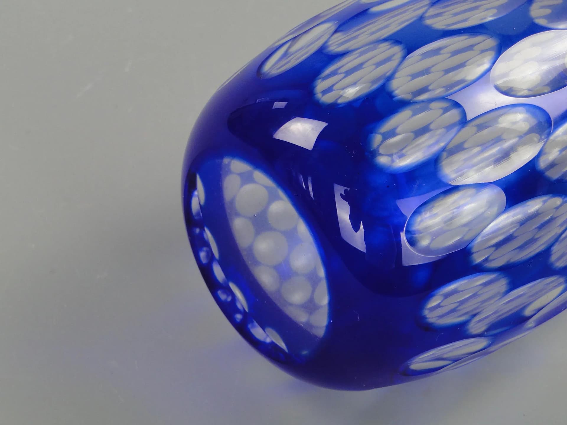 Vase Art Deco, blue glass, Mühlhaus, Germany, 1920s - 11630