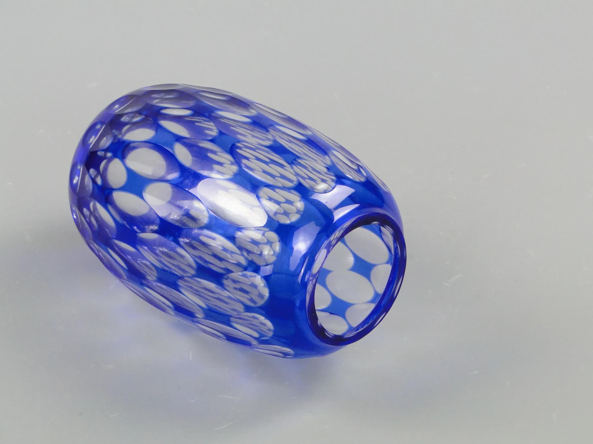 Vase Art Deco, blue glass, Mühlhaus, Germany, 1920s - 11627