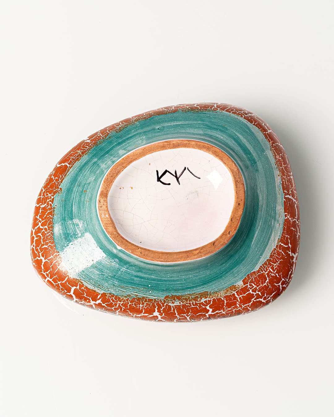 Ikebana vase, orange, ceramics, Hungary, 1970s. - 174611