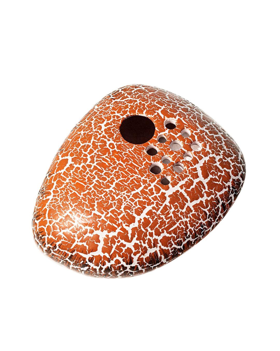 Ikebana vase, orange, ceramics, Hungary, 1970s.