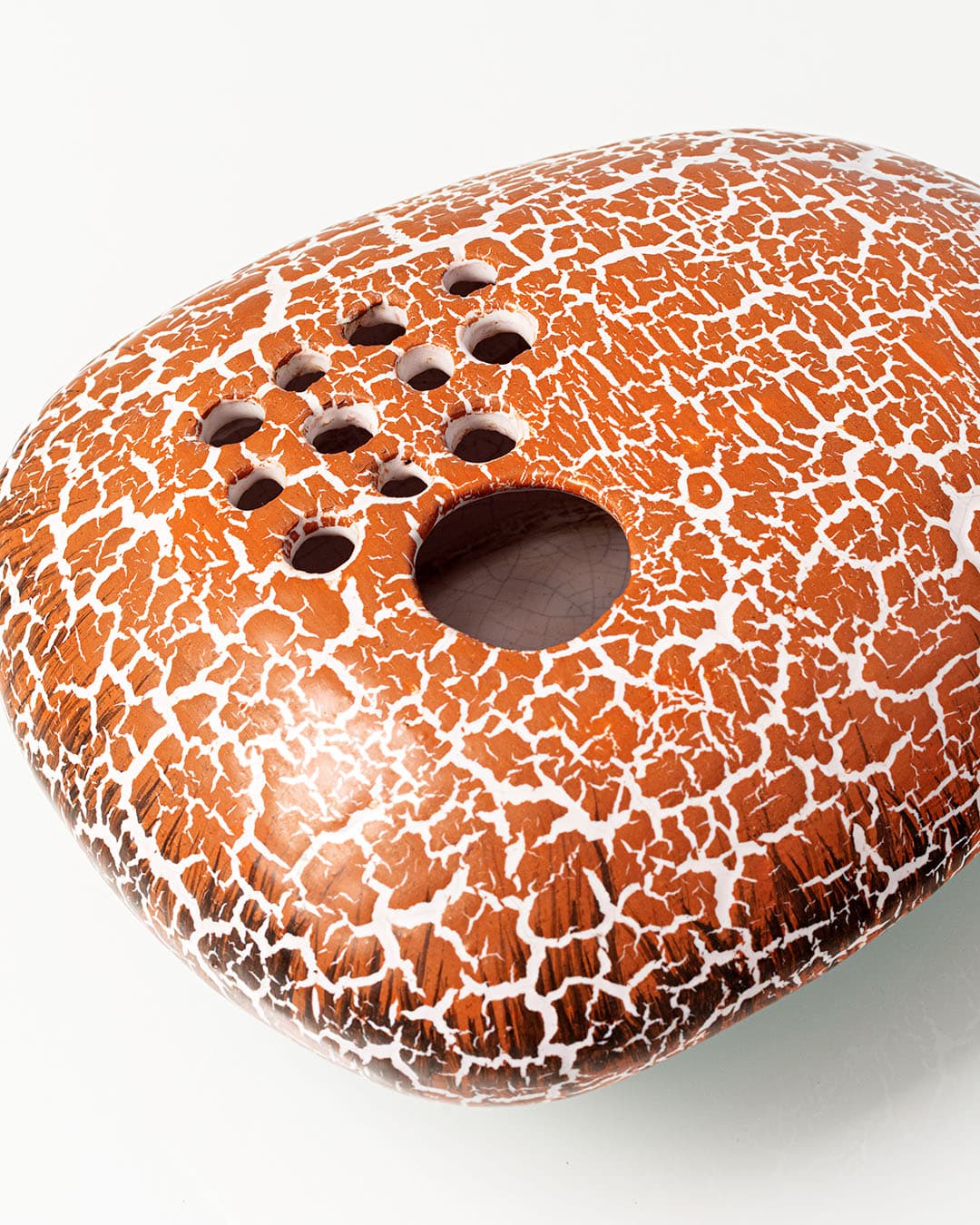 Ikebana vase, orange, ceramics, Hungary, 1970s. - 174612