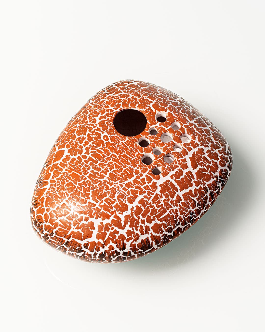 Ikebana vase, orange, ceramics, Hungary, 1970s. - 174608