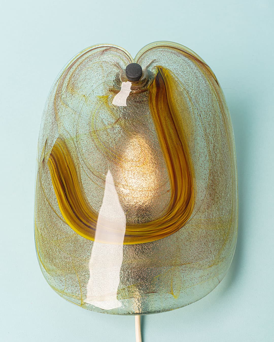 Kinkiet, transparentne szkło, proj. P. Lütken, Holmegaard, Dania, lata 70. - 174619