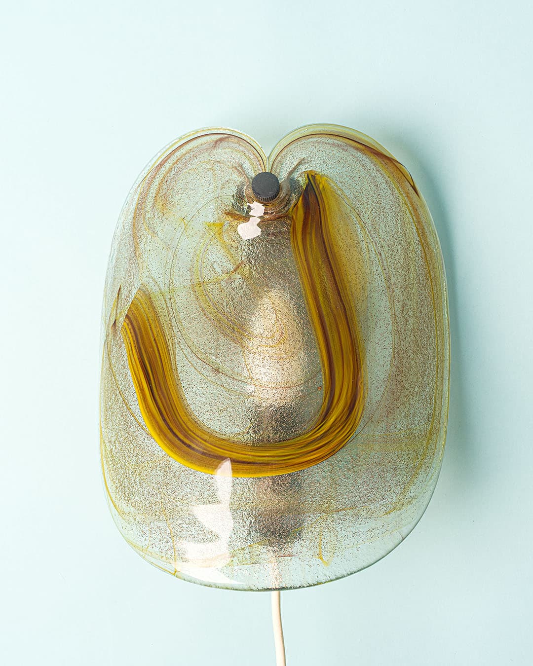 Kinkiet, transparentne szkło, proj. P. Lütken, Holmegaard, Dania, lata 70. - 174620