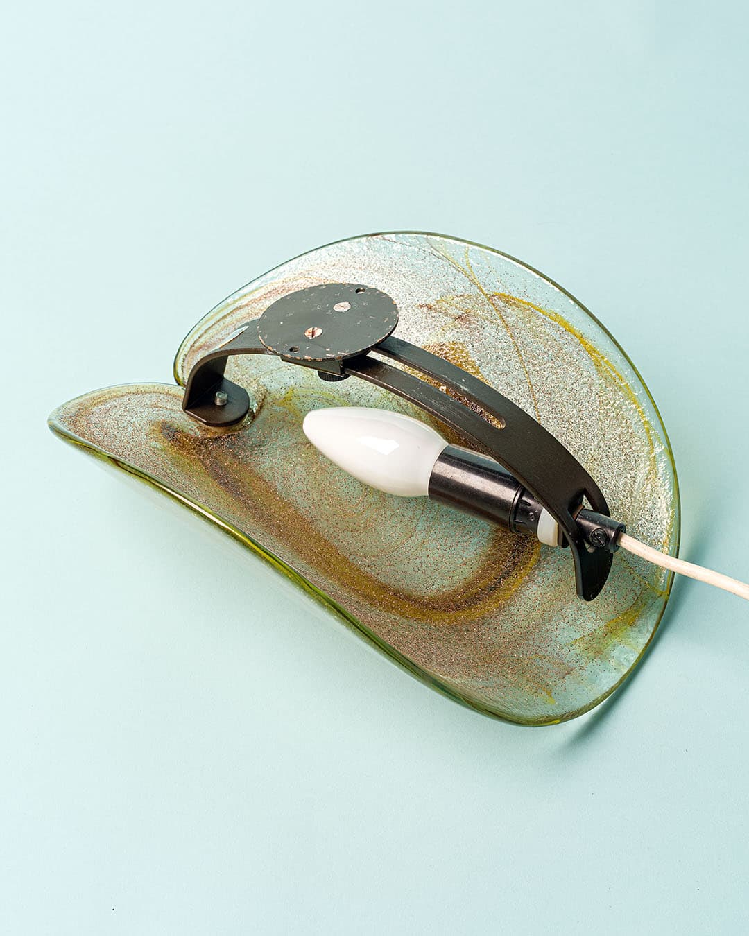 Kinkiet, transparentne szkło, proj. P. Lütken, Holmegaard, Dania, lata 70. - 174622