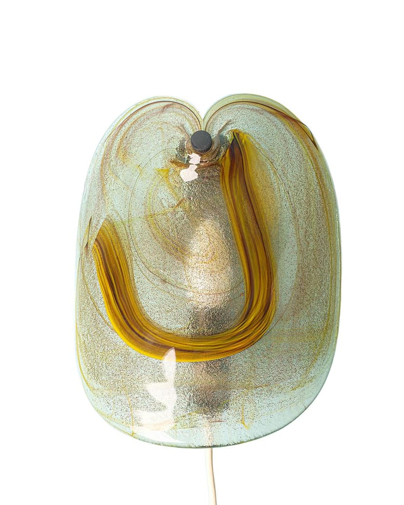 Kinkiet, transparentne szkło, proj. P. Lütken, Holmegaard, Dania, lata 70.