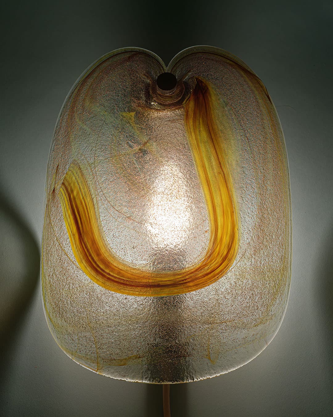 Kinkiet, transparentne szkło, proj. P. Lütken, Holmegaard, Dania, lata 70. - 174618