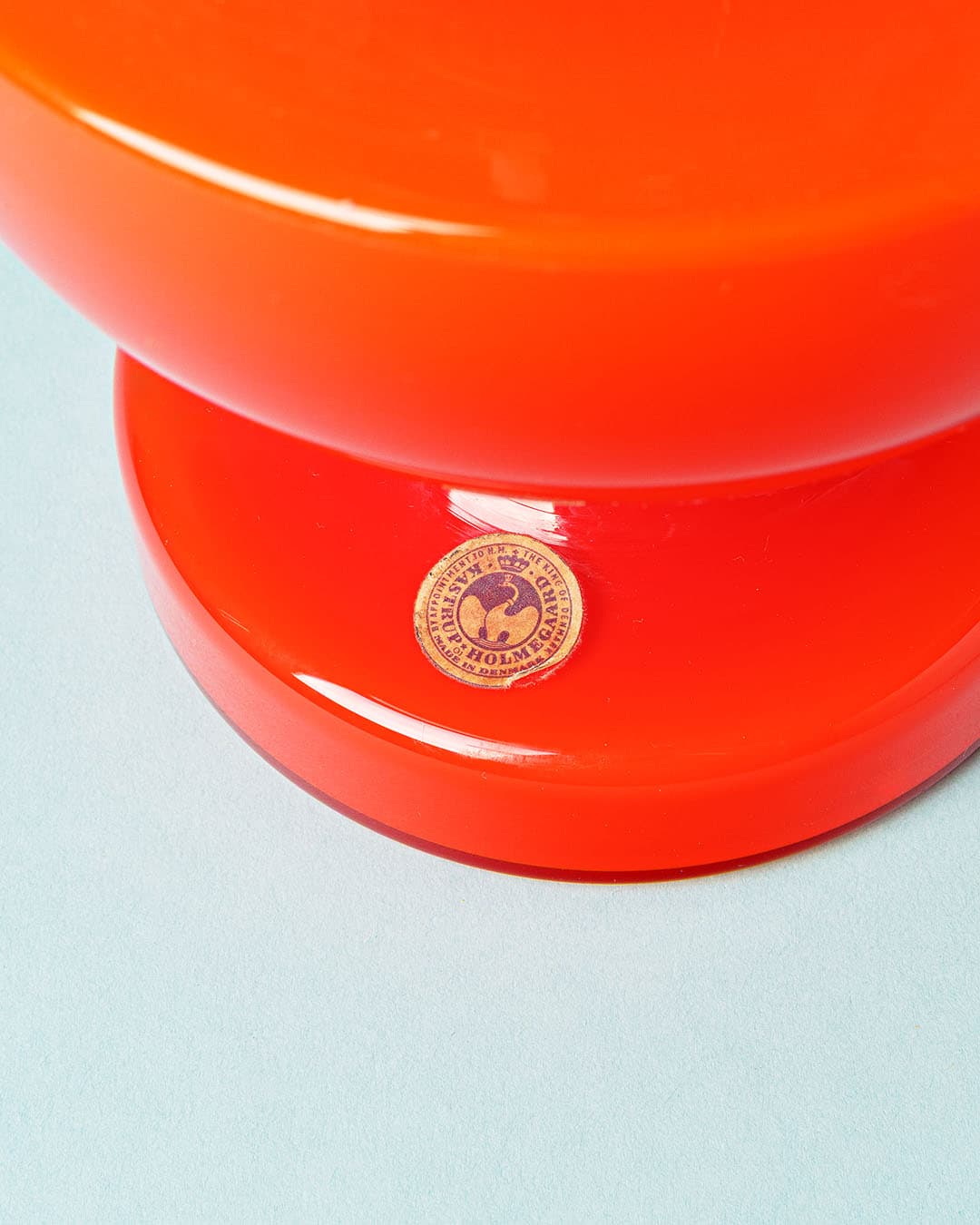 Lampa naftowa Victoria, pomarańczowy, szkło, proj. M. Bang, Holmegaard, Dania, lata 60. - 174634