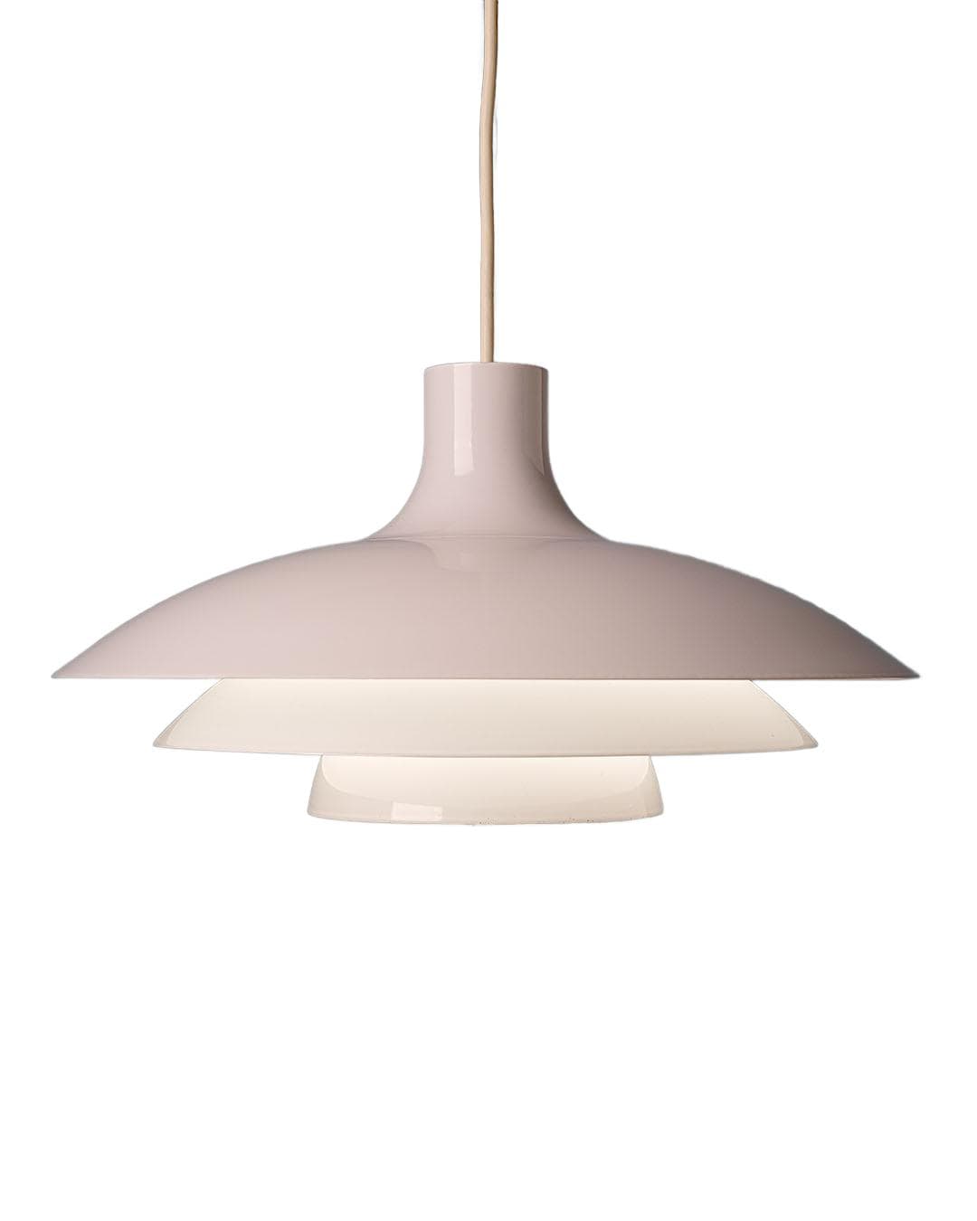 Lampa talerzowa, biała, metal, Dania, lata 60.