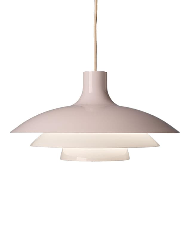 Lampa talerzowa, biała, metal, Dania, lata 60. - WYMIARY