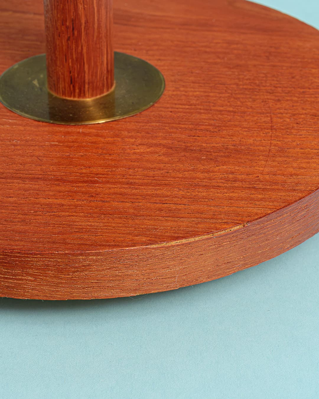 Lampa podłogowa, teak brązowy, tkanina kremowa, Dania, lata 70. - 174709