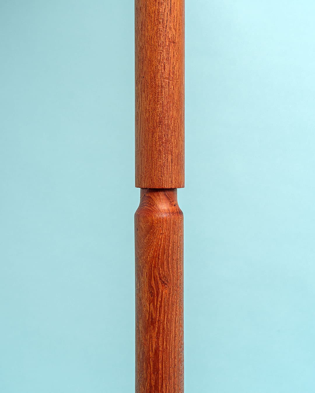 Lampa podłogowa, teak brązowy, tkanina kremowa, Dania, lata 70. - 174706