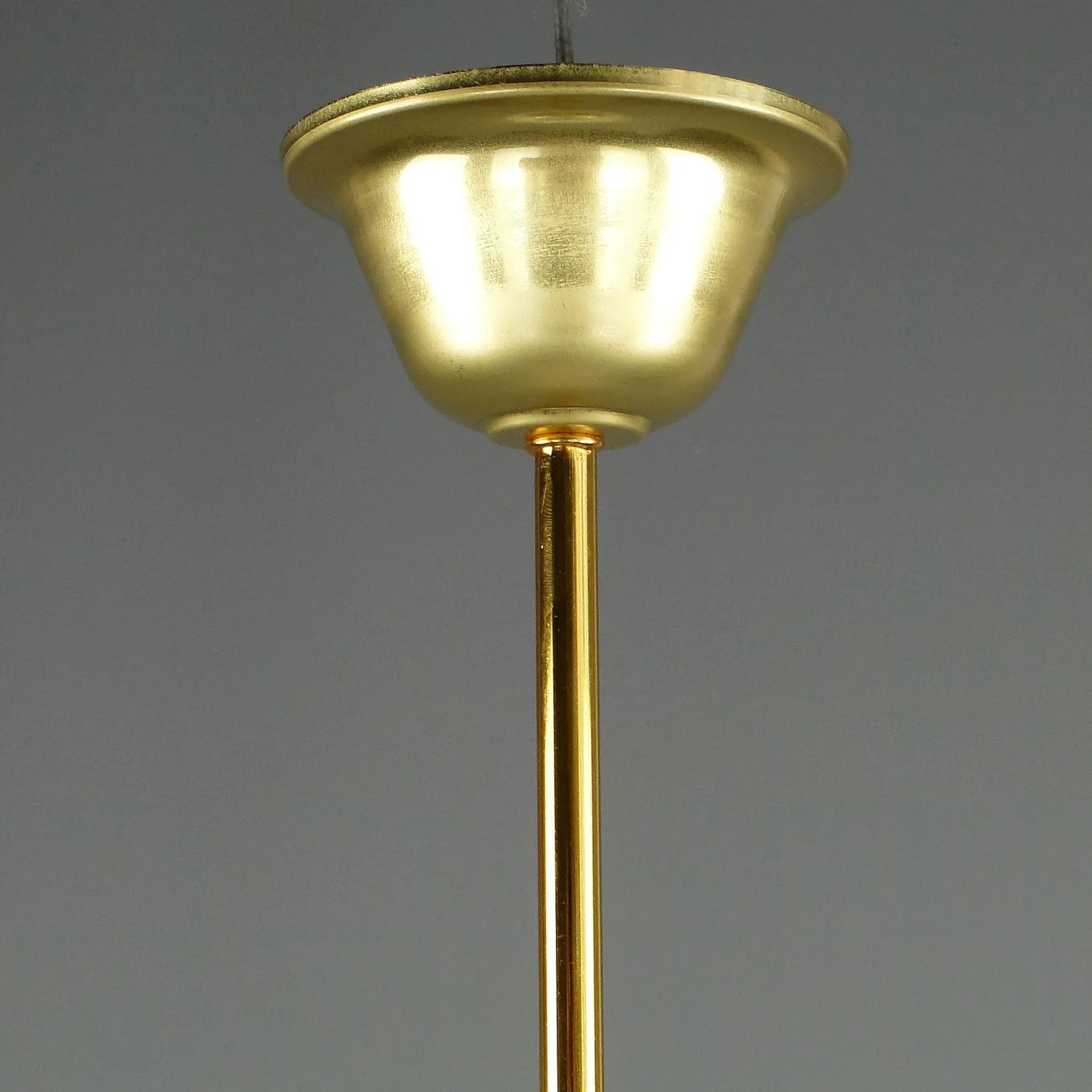 Lampa wisząca, biały, mosiądz, szkło, Austro-Węgry, początek XX w. - 11610