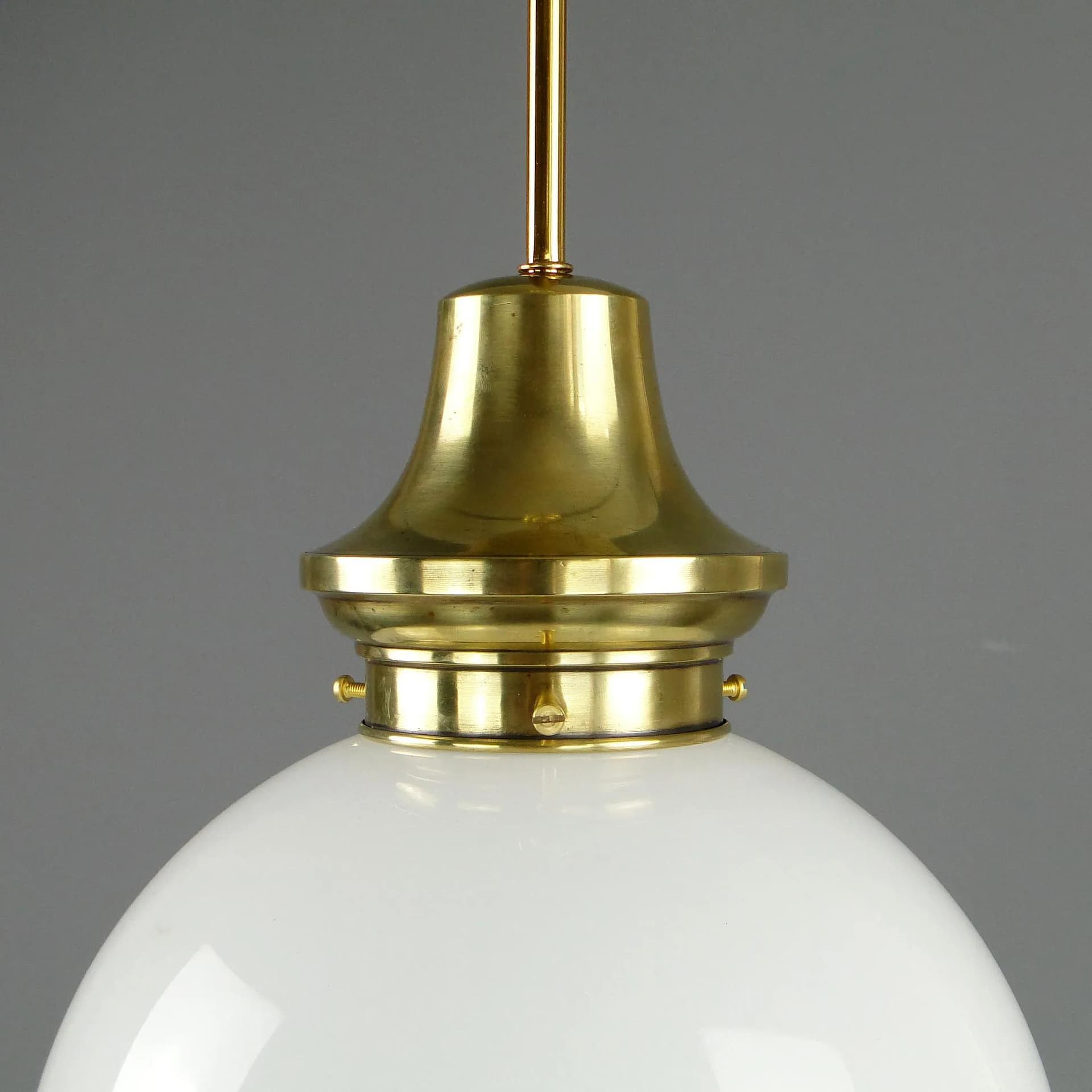 Lampa wisząca, biały, mosiądz, szkło, Austro-Węgry, początek XX w. - 11613