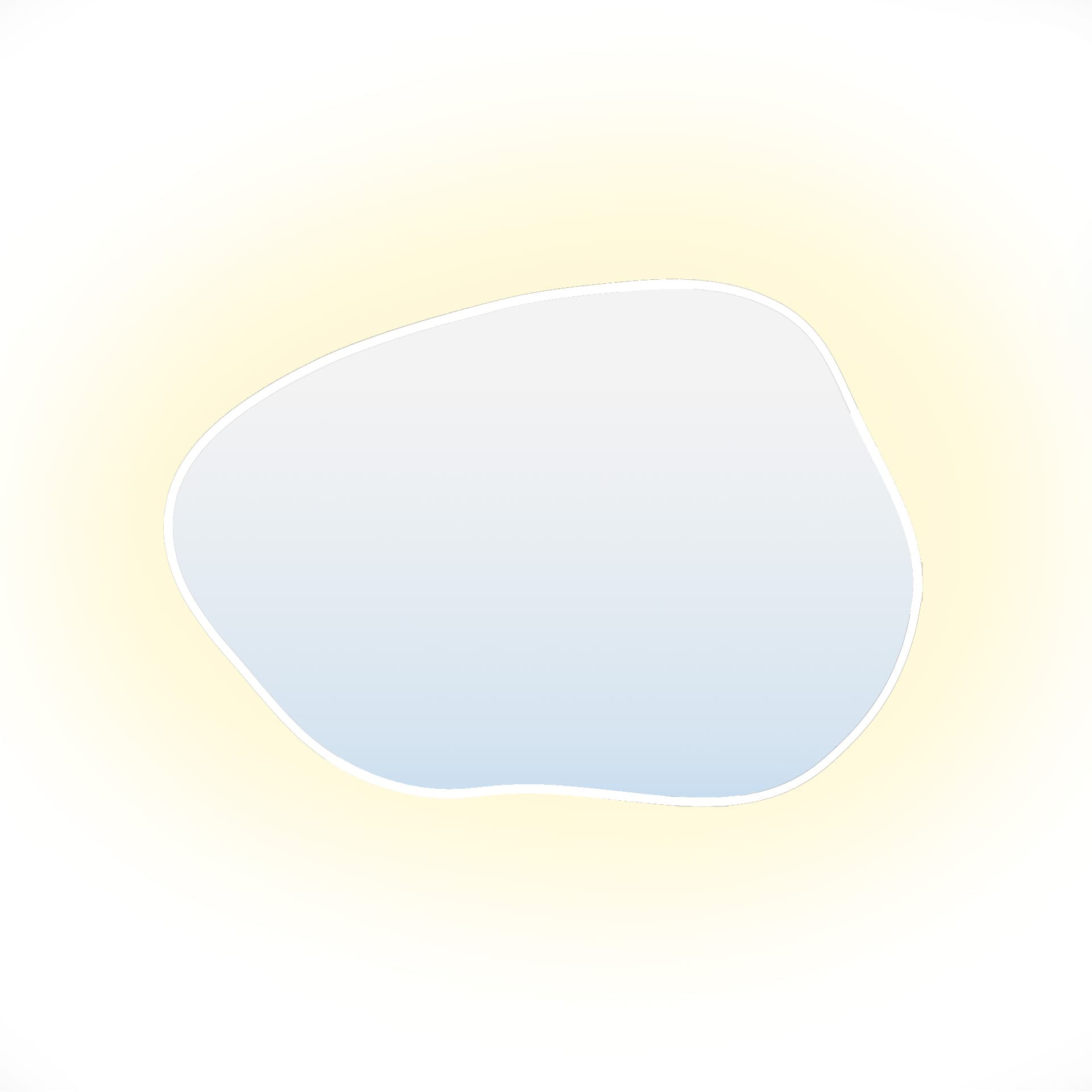 Irregular mirror Tiny Border Stain I, 50x36 cm, white, neutral light, Baltica