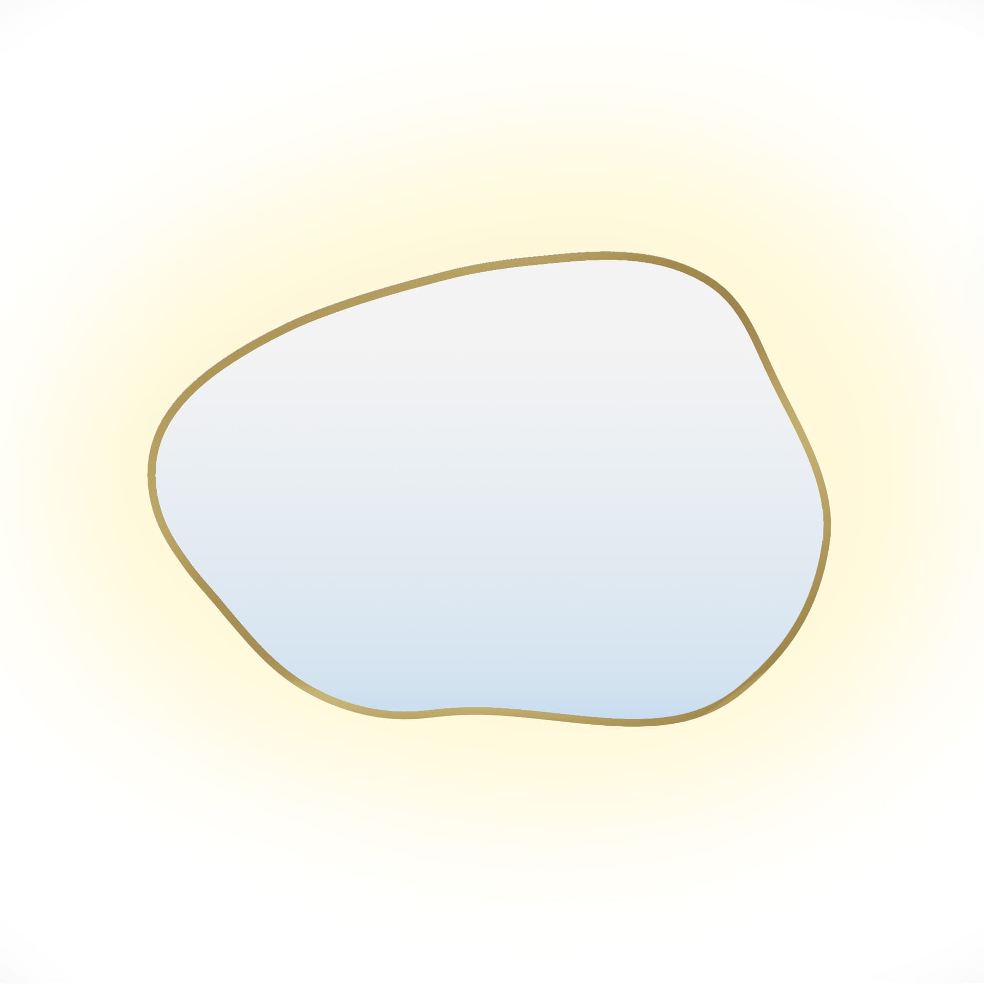 Irregular mirror Tiny Border Stain I, 60x43 cm, gold, warm light, Baltica