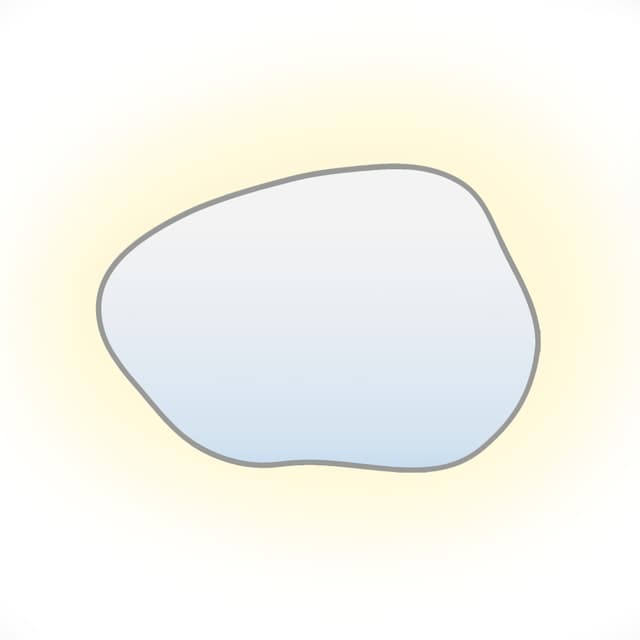 Irregular mirror Tiny Border Stain I 80x57 cm, silver, neutral light, Baltica - DIMENSION