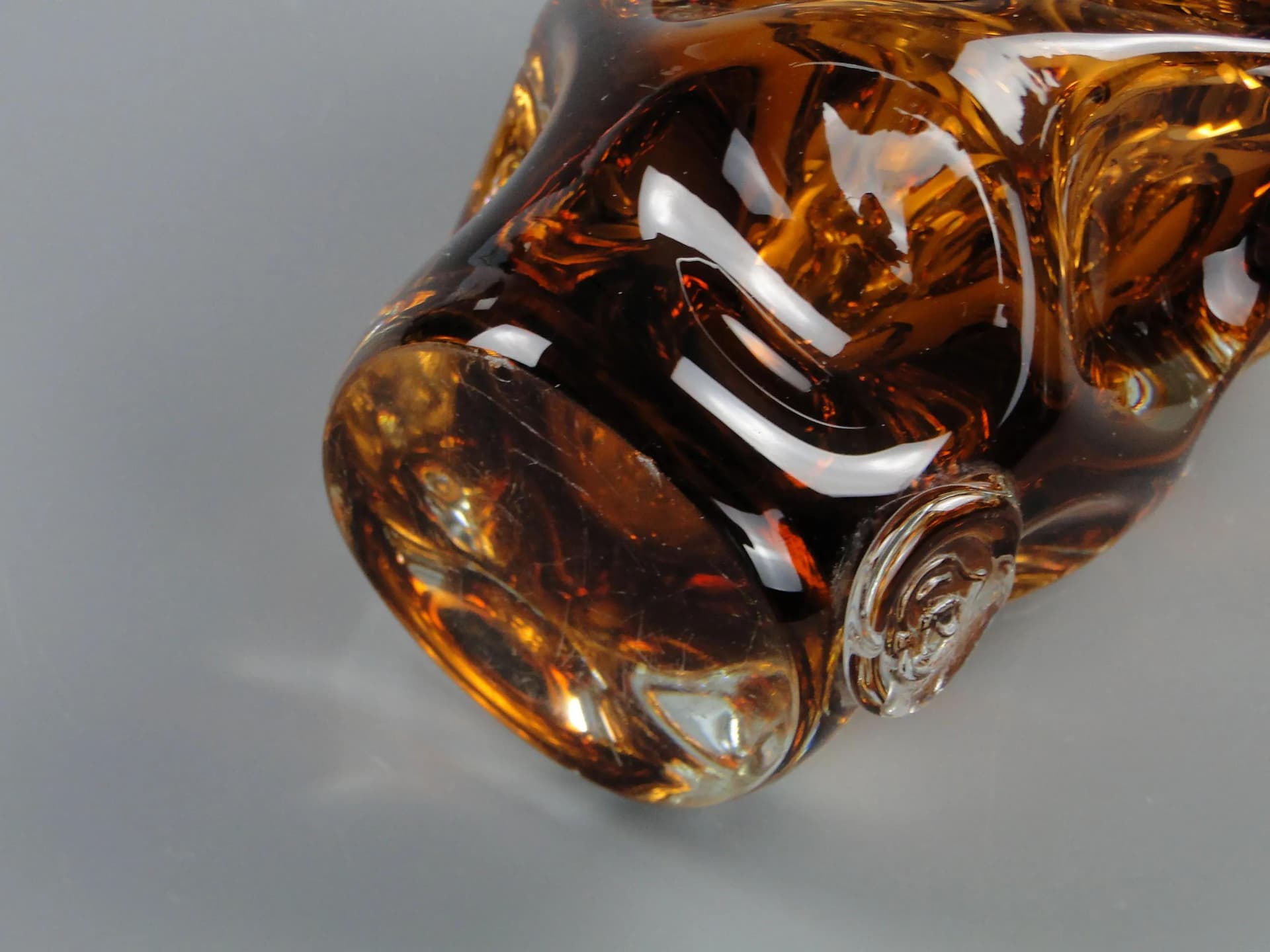 Wazon, szkło brązowy ciemny, proj. J. Beranek, Czechosłowacja, lata 60. - 11671